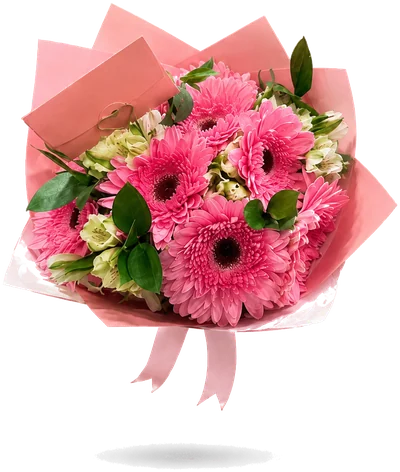 Ramo de gerberas y alstroemerias con ruscus