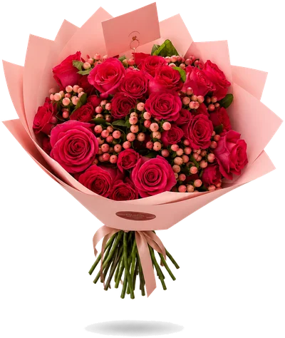 Ramo mix de rosas, mini rosas e hypericum